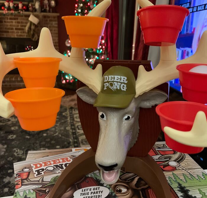 This Deer Pong Game (Features Talking Deer Head And Music) Will Have Your Family Members Bucking Like A Deer And Dancing To The Tune Of The Ultimate Party Game!