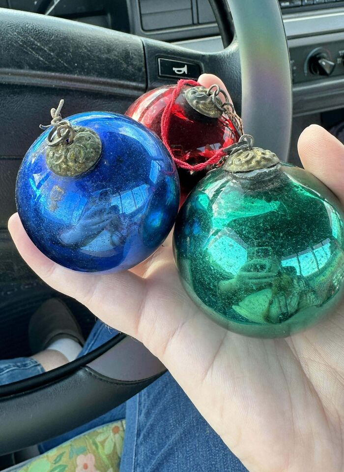 I Bought A Bag Of Ornaments For $3.99 And It Contained 6 German Kugel Balls From The Late 1800s