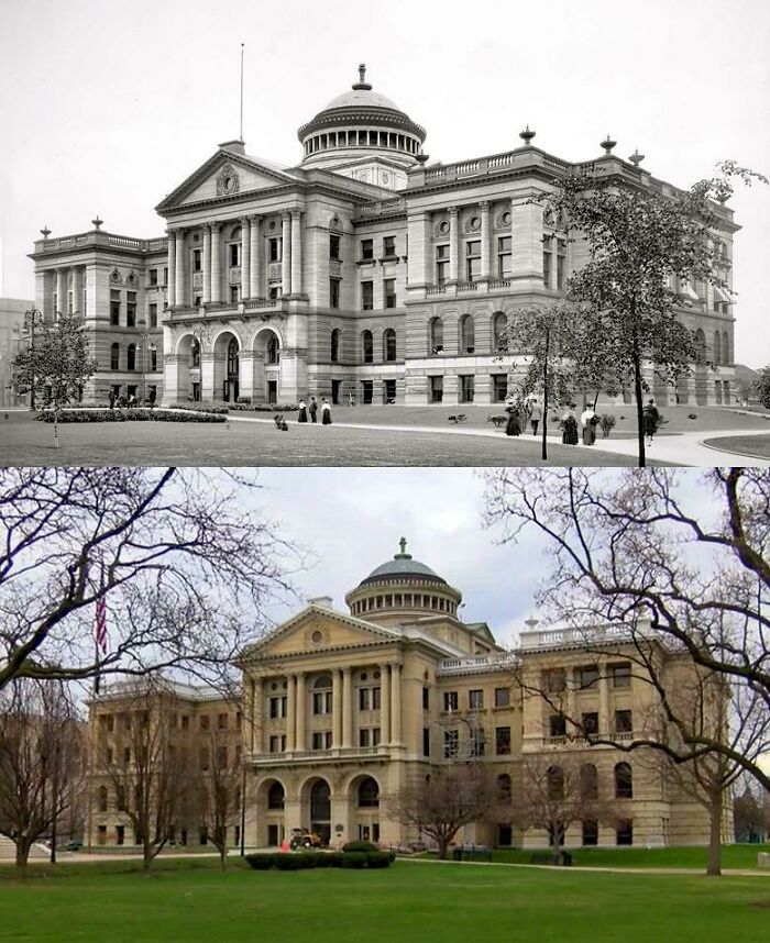 Lucas County Courthouse In Toledo, Ohio. (1904 And Today)