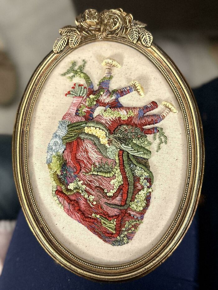 First Attempt At A Heart Covered In Moss And Lichen - A Gift For A Cardiologist :)