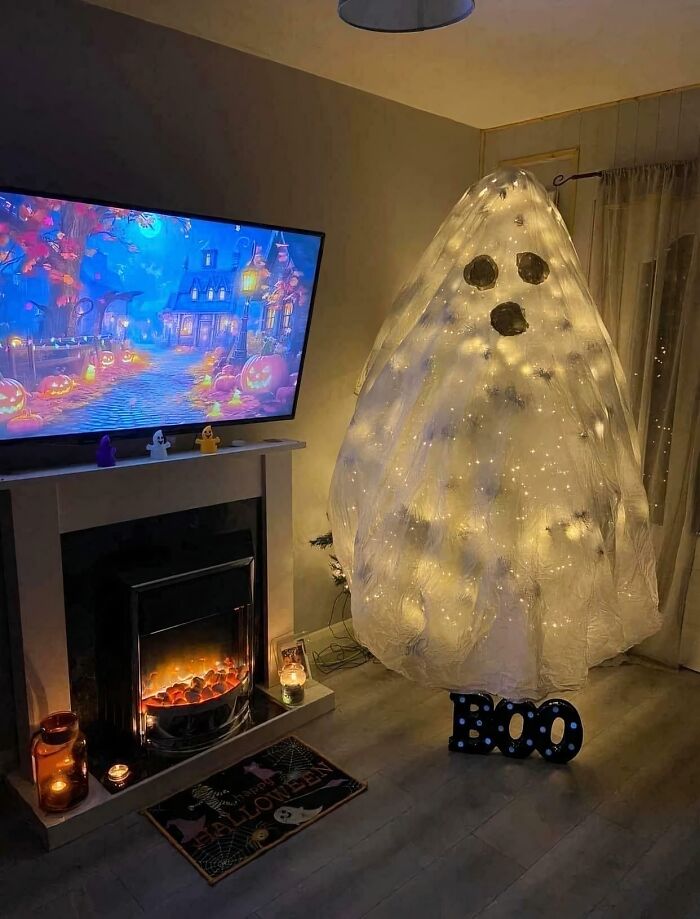 Why Wait? Put Up The Christmas Tree And Hang A Sheet Over It. Boo-Tiful Way To Celebrate The Holiday