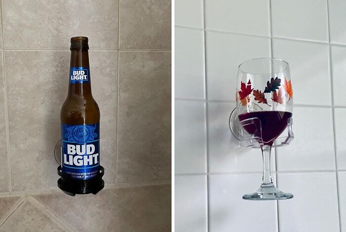 Cheers To Relaxation With The Sipcaddy Shower Beer & Bath Wine Holder 