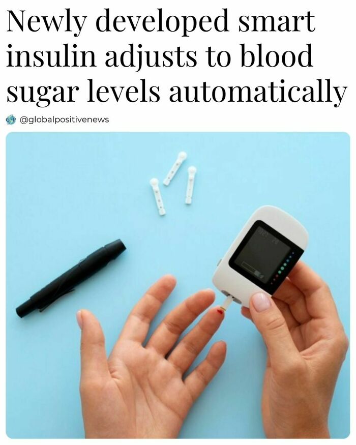 Hands using glucometer, reflecting faith in humanity restored with smart insulin technology.