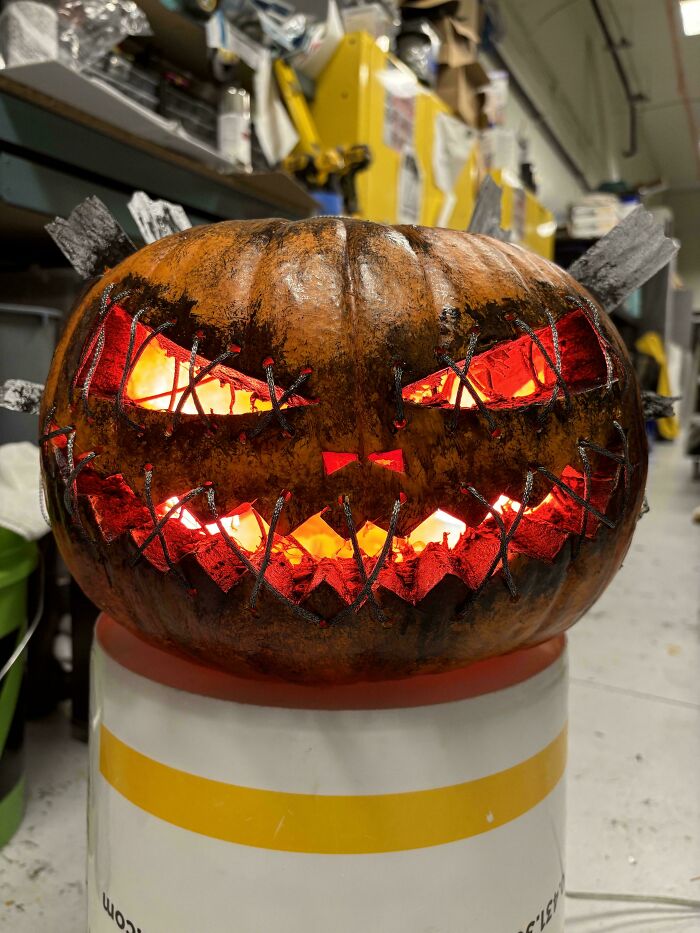 This Year’s Entry For The Pumpkin Contest At Work!💯🎃