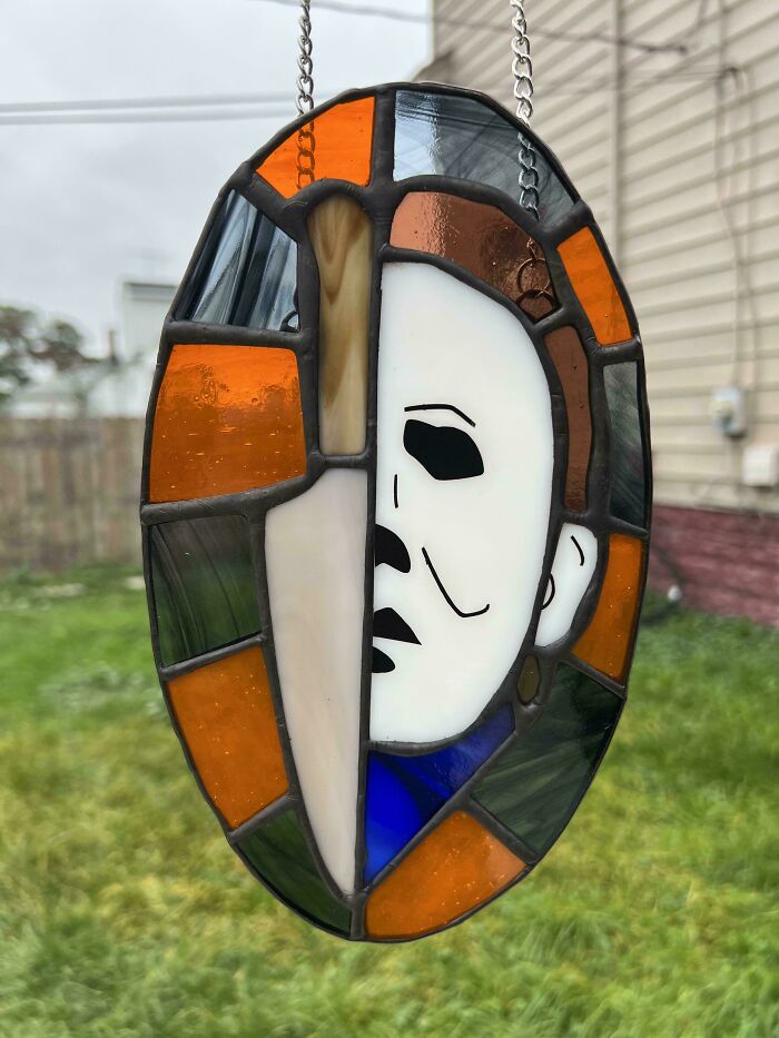 Michael Myers Stained Glass I Made!
