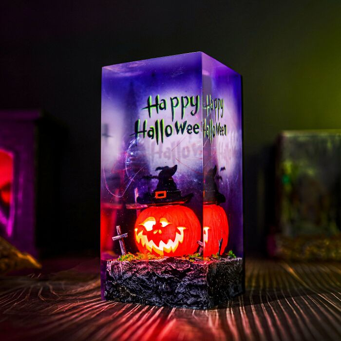 I Made This Halloween Pumpkin Lamp And Wanted To Share It. I Think It Will Bring A Little Bit Of Spooky Atmosphere
