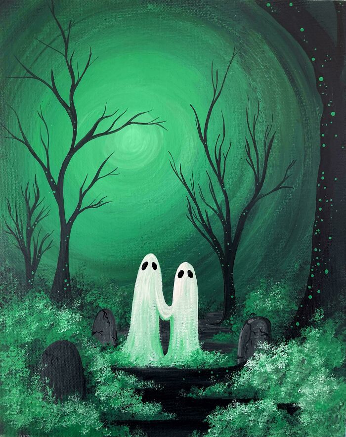 My Latest Acrylic Painting 👻🖤👻
