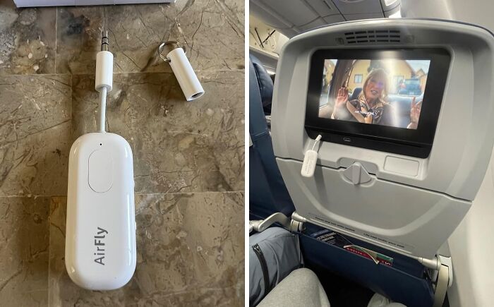 Escape With The Bluetooth Earphone Transmitters For In-Flight Entertainment, Because Who Needs Screaming Babies And Cropdusting Overhead Announcements When You Can Have Your Own Personal Soundtrack (Just Don't Forget Your Noise-Cancelling Headphones)?