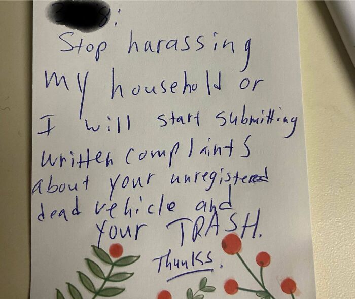 Update To Lady Downstairs Harassing Us