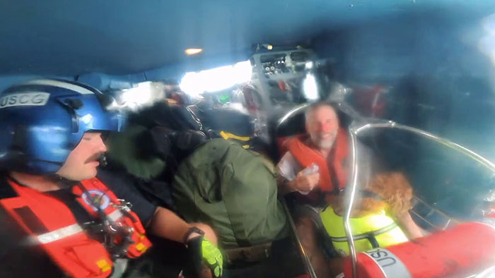 Hurricane Traps Man And His Dog On The Ocean, They Manage To Call The Coast Guard And Get Rescued Hurricane Traps Man And His Dog On The Ocean, They Manage To Call The Coast Guard And Get Rescued