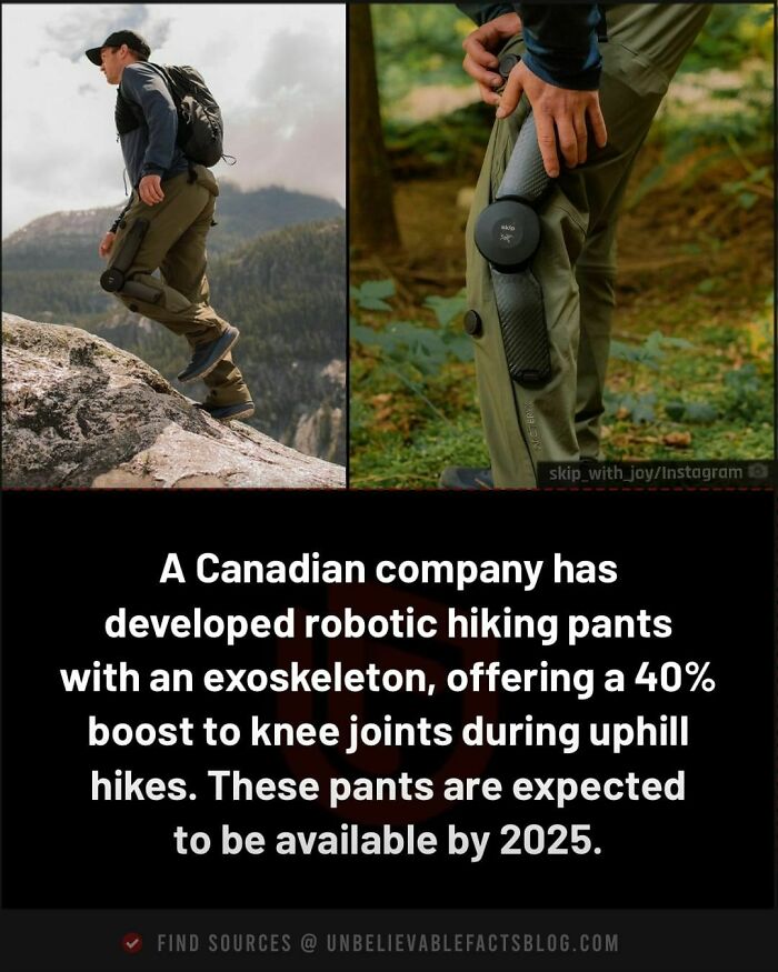 Man wearing innovative robotic hiking pants, designed to enhance performance with exoskeleton technology.