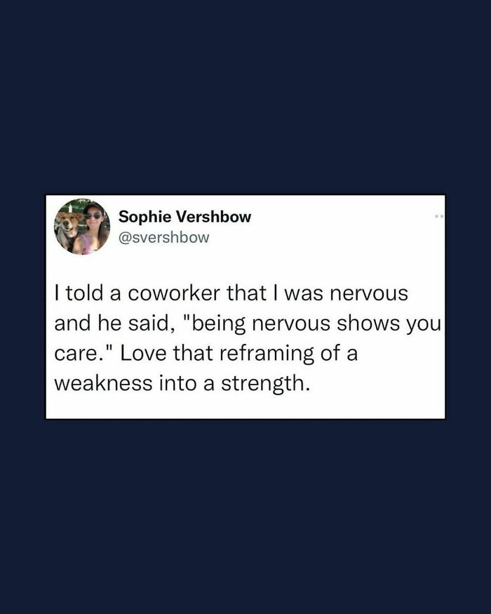 Tweet highlighting the honest truth about work nervousness, showing real moments people share during work breaks.