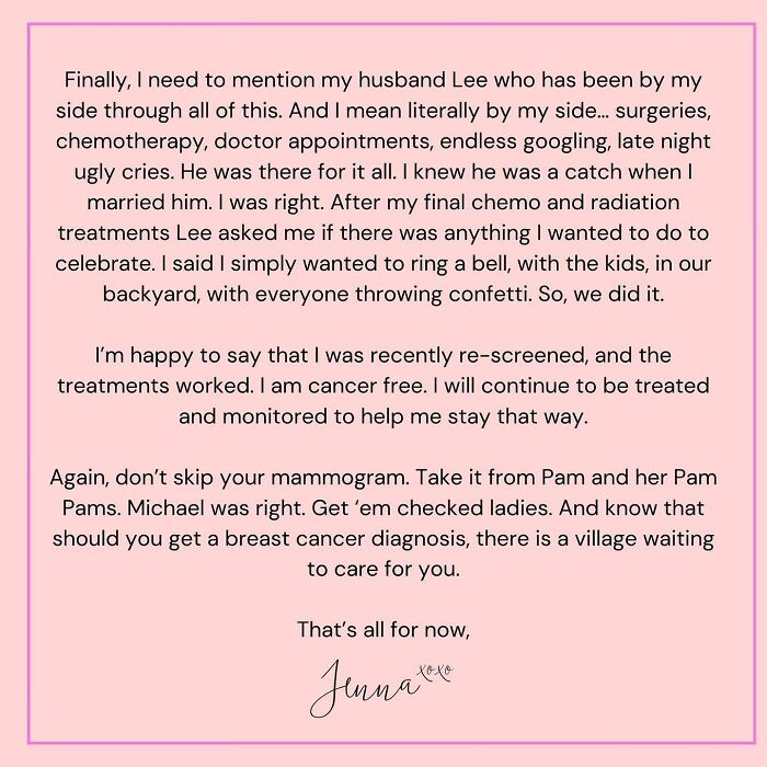 "The Office" Star Jenna Fischer Reveals Breast Cancer Diagnosis "The Office" Star Jenna Fischer Reveals Breast Cancer Diagnosis