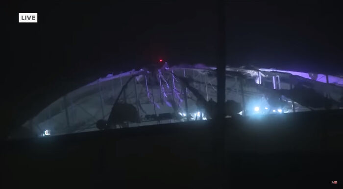 Stadium&rsquo;s Roof Ripped Off By Hurricane Milton While First Responders Were Inside In Chilling Clip