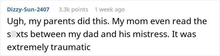 Comment about parents' affair revelation being traumatic, relating to forgiveness and consequences. Comment about parents' affair revelation being traumatic, relating to forgiveness and consequences.
