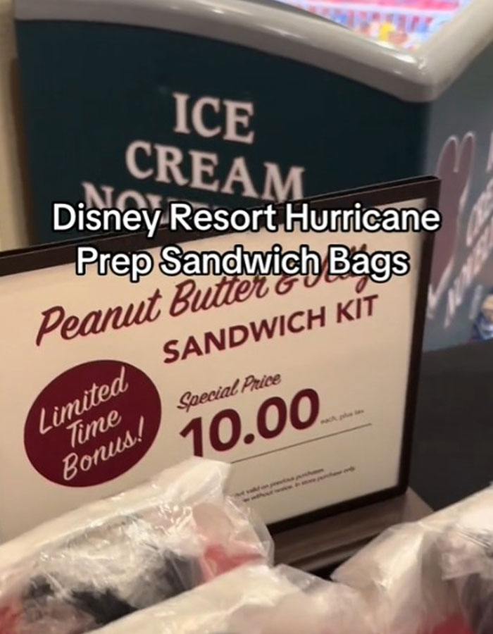 Guests Stuck In Disney Resort During Hurricane Milton Charged $10 For “Prep Sandwich Bags” Guests Stuck In Disney Resort During Hurricane Milton Charged $10 For “Prep Sandwich Bags”