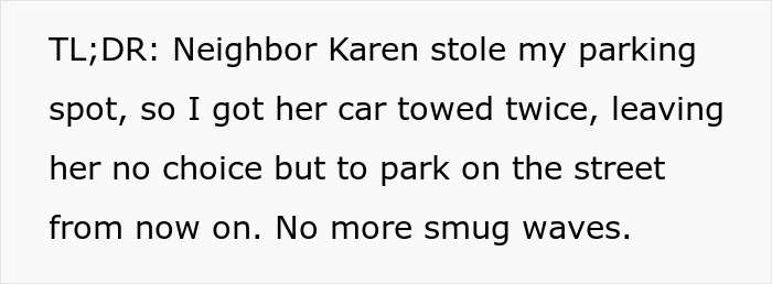 “Karen Tried to Steal My Parking Spot, So I Made Sure She Never Got Another One Again” “Karen Tried to Steal My Parking Spot, So I Made Sure She Never Got Another One Again”