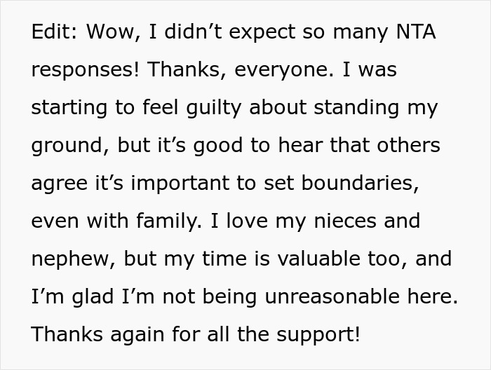 Uncle Changes All His Plans To Babysit Sister's Kids, Refuses To Help Ever Again After She Cancels Uncle Changes All His Plans To Babysit Sister's Kids, Refuses To Help Ever Again After She Cancels