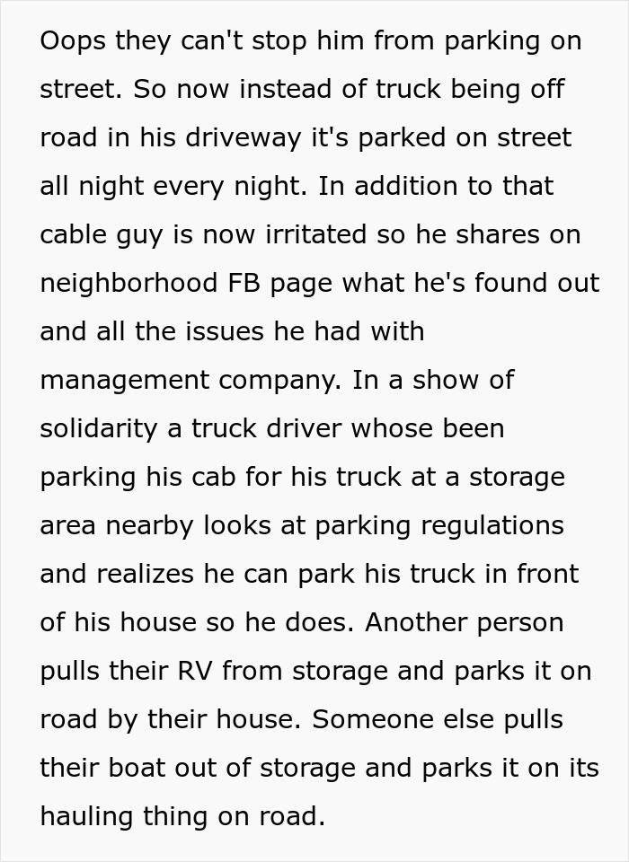 HOA Blocks Guy From Parking In His Driveway, Residents Hit Back, Turn Whole Street Into Parking Lot HOA Blocks Guy From Parking In His Driveway, Residents Hit Back, Turn Whole Street Into Parking Lot