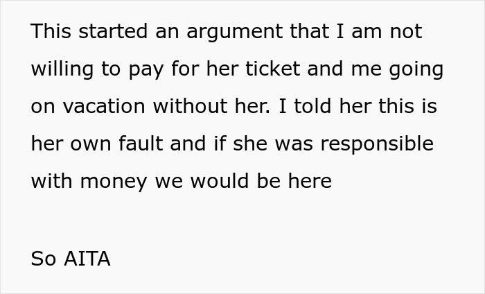 Husband Refuses To Buy Wife A Plane Ticket For Family Vacation: &ldquo;This Is Her Own Fault&rdquo;