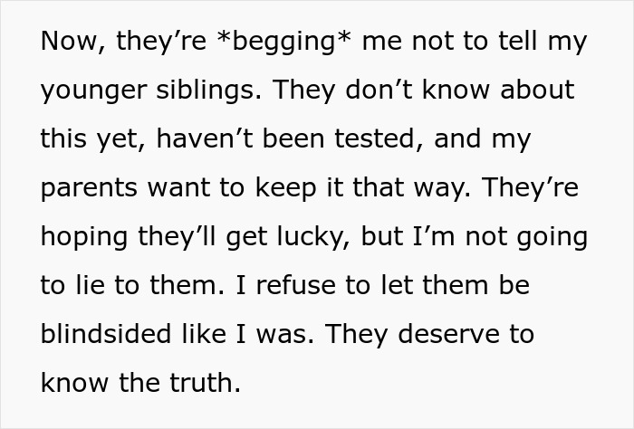 Woman Learns A Secret Parents Have Been Hiding For 28 Yrs, They Beg Her Not To Tell Her Siblings Woman Learns A Secret Parents Have Been Hiding For 28 Yrs, They Beg Her Not To Tell Her Siblings