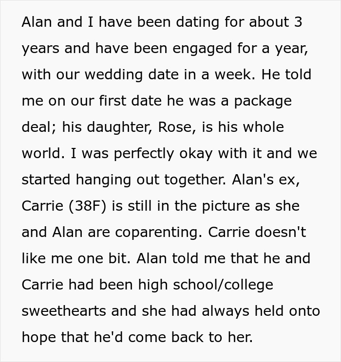 Woman Thinks Of Calling Off Her Wedding Due In A Week Because Of Future Stepdaughter Woman Thinks Of Calling Off Her Wedding Due In A Week Because Of Future Stepdaughter