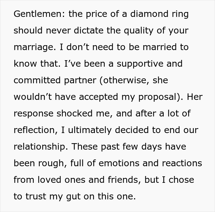 Man Realizes His Values Don&rsquo;t Match His Fianc&eacute;e&rsquo;s After Proposing, Ends Everything
