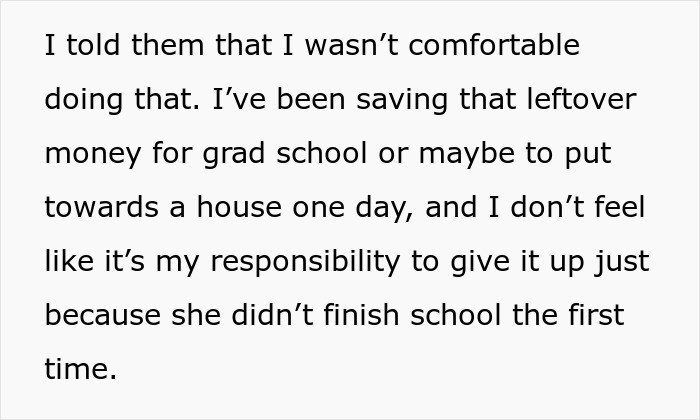 “It’s Just Sitting There”: Family Demands Woman Give Her College Savings To Dropout Cousin “It’s Just Sitting There”: Family Demands Woman Give Her College Savings To Dropout Cousin