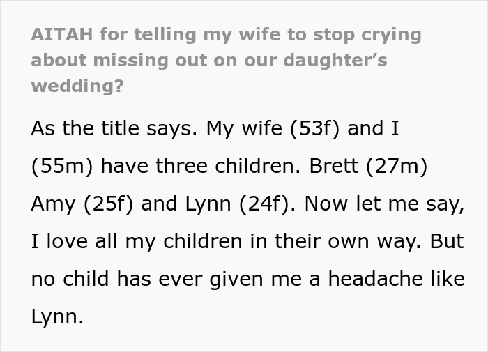 Woman Tries To Force Her "Wild Child" To Have A Classic Wedding, In Tears After Elopement Woman Tries To Force Her "Wild Child" To Have A Classic Wedding, In Tears After Elopement