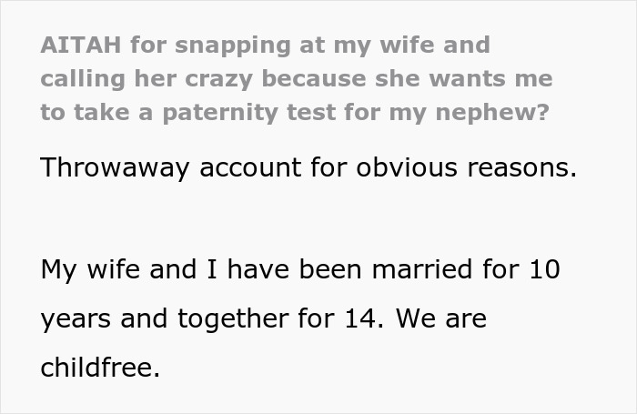 Man Loses It When Wife Asks Him To Do A Paternity Test For His Sister’s Kid, Regrets His Reaction Man Loses It When Wife Asks Him To Do A Paternity Test For His Sister’s Kid, Regrets His Reaction