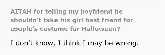 Man Picks His Best Friend For Couple&rsquo;s Costume Instead Of GF, She Finds Out He Loves His Bestie