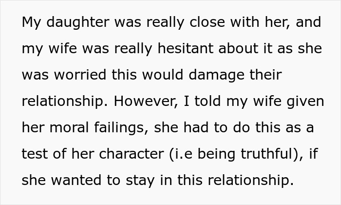Text discussing a wife's affair and the test of character needed to maintain the relationship. Text discussing a wife's affair and the test of character needed to maintain the relationship.
