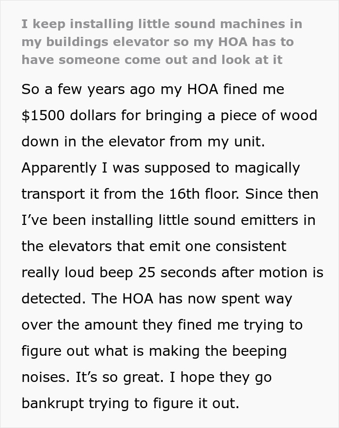 HOA Fine Guy $1,500 For A Piece Of Wood, His Revenge Makes Them Spend Way More