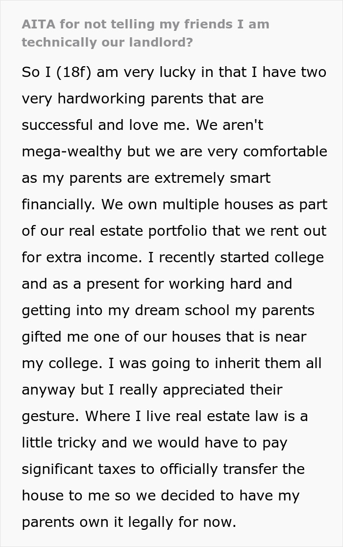 Roommates Confront 18YO After Finding Out She's Their Landlord, They Gripe About Having To Pay Rent