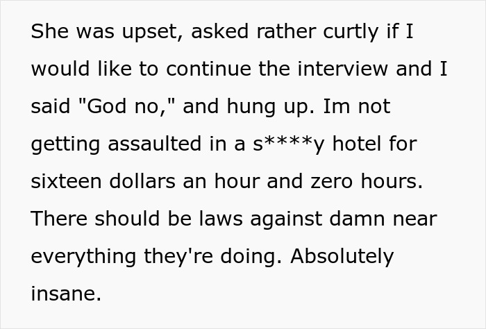 Applicant Has Zero Tolerance For Ridiculous Job Offer, Ends Call After Hearing "Benefits" Applicant Has Zero Tolerance For Ridiculous Job Offer, Ends Call After Hearing "Benefits"