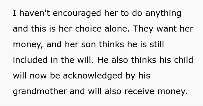 "Too Bad For Her": Ex-Husband And Mistress Think They're Getting MIL's Money, Are Very Wrong "Too Bad For Her": Ex-Husband And Mistress Think They're Getting MIL's Money, Are Very Wrong