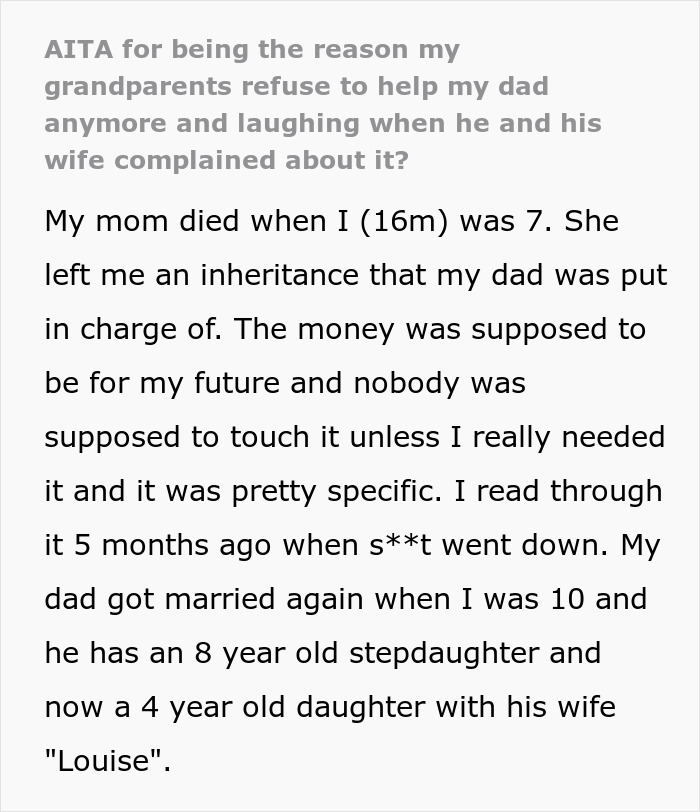 Dad Caught Trying To Swipe Son&rsquo;s Inheritance For New Fam, Teen Laughs As Grandparents Cut Him Off