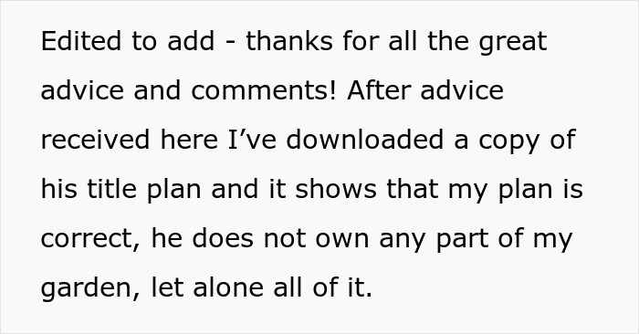 &ldquo;I&rsquo;ve Just Purchased A Maisonette, Neighbor Believes My Entire Garden Belongs To Him&rdquo;