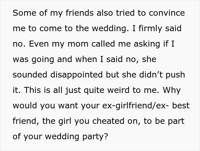 Man Cheats On GF With Her Best Friend, They Harass Her When She Refuses To Attend Their Wedding