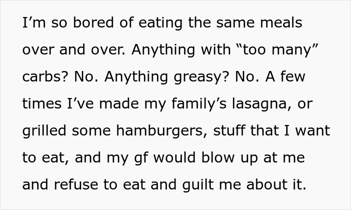 GF&rsquo;s Restrictive Food Preferences Make BF Lose All Patience With Her, He Asks For Advice