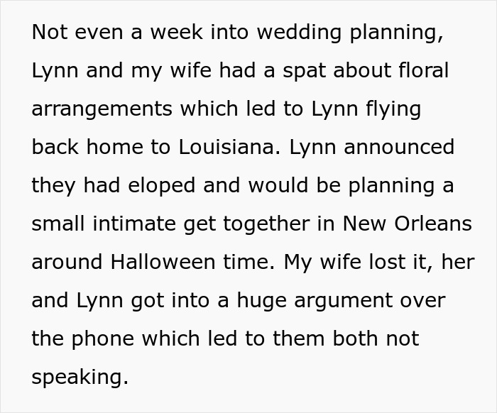 Woman Tries To Force Her "Wild Child" To Have A Classic Wedding, In Tears After Elopement Woman Tries To Force Her "Wild Child" To Have A Classic Wedding, In Tears After Elopement