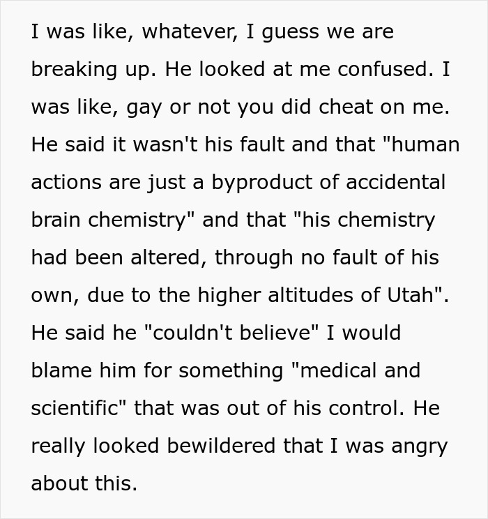 Guy Cheats On His GF With A Man, Saying It&rsquo;s Due To Altitude, Is Flabbergasted When She Dumps Him