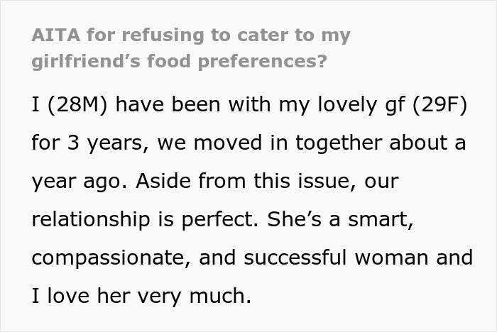 GF&rsquo;s Restrictive Food Preferences Make BF Lose All Patience With Her, He Asks For Advice