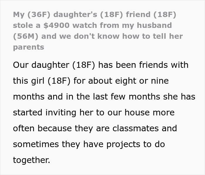 18YO Steals $6K Worth Of Things From Friend's House, Parents Worry About Teen's Future 18YO Steals $6K Worth Of Things From Friend's House, Parents Worry About Teen's Future