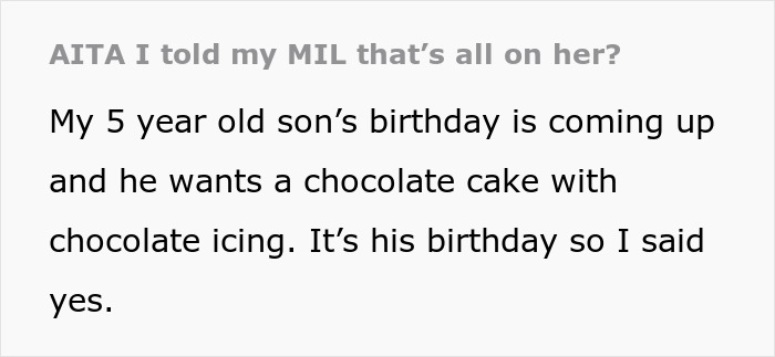 MIL Insists 5YO Change His B-Day Cake As She Doesn&rsquo;t Like Chocolate, Is Stunned When He Refuses