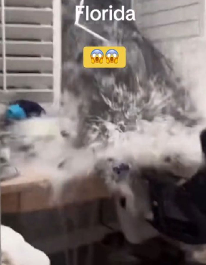 Waters Breaks The Windows And Inundates A Home