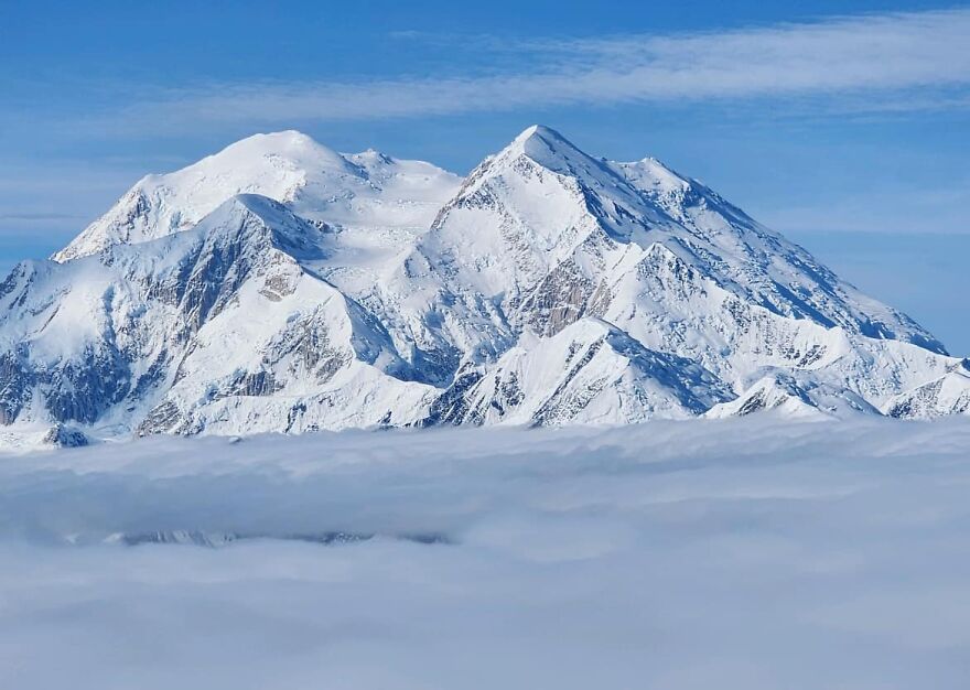From The Window Of A Seaplane. Up Close To Denali Mountain, Alaska