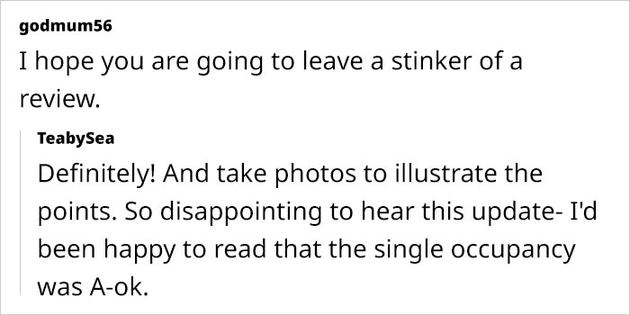 Woman Books 6-Person Lodge Only For Herself, Gets A Request From Owners To Switch To Smaller One Woman Books 6-Person Lodge Only For Herself, Gets A Request From Owners To Switch To Smaller One