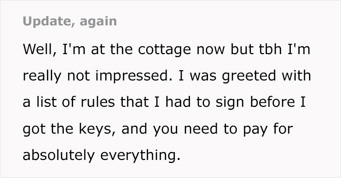 Woman Books 6-Person Lodge Only For Herself, Gets A Request From Owners To Switch To Smaller One Woman Books 6-Person Lodge Only For Herself, Gets A Request From Owners To Switch To Smaller One