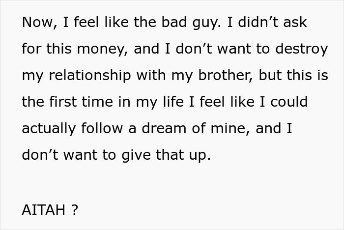 &ldquo;I Feel Like The Bad Guy&rdquo;: Man Refuses To Give Up On His Dream When Brother Asks For $30k
